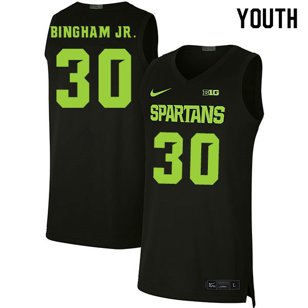 Youth Michigan State Spartans #30 Marcus Bingham Jr. NCAA Nike Authentic Black 2020 College Stitched Basketball Jersey UT41D81MC